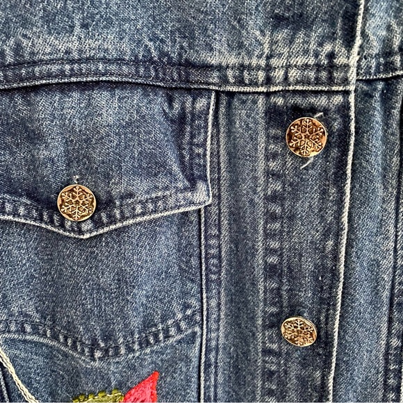 Christmas Jean Jacket by Tantrums Size Petite Large - Picture 4 of 9